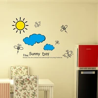 free shipping sunny day creative cartoon wall stickers kindergarten decorative stickers