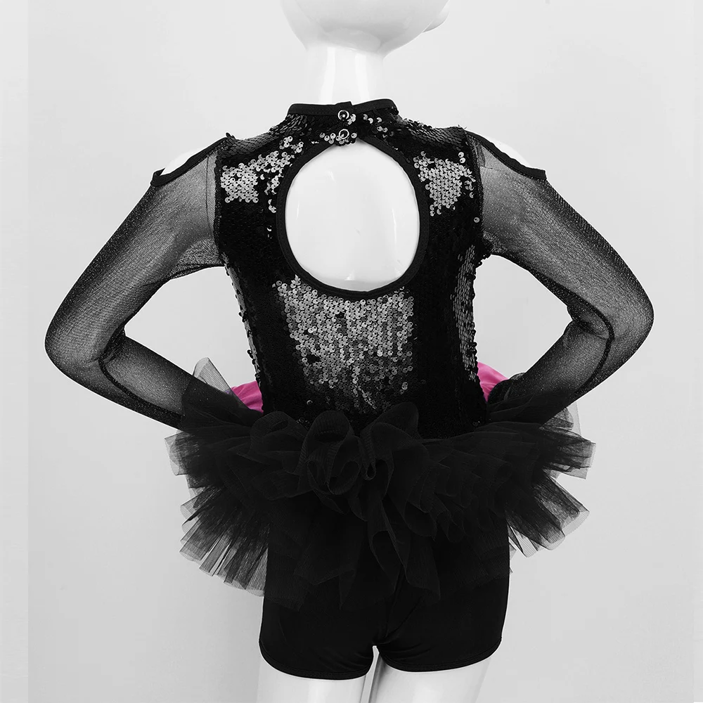 Джазовый костюм с блестками балетное трико для девочек блестящий фатиновый