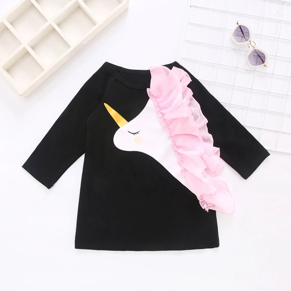 TK00140Black Welaken/Лидер продаж, детская одежда джинсовое пальто с единорогом для девочек, куртка для девочек, верхняя одежда и пальто для маленьких девочек - Цвет: TK00140Black