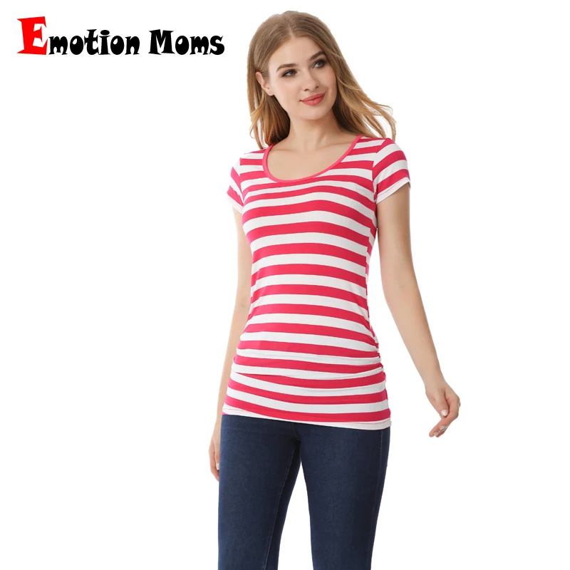 

Summer Pregnant Tshirt Maternity Tops Women Big Size Short Sleeve Shirt Solid Color Soft Rayon Fabric