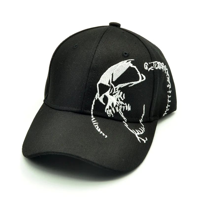 Бейсболка с вышивкой черепа для мужчин и женщин из 100% хлопка | Аксессуары одежды