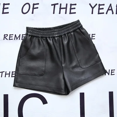 MEWE Women Spring Genuine Real Sheep Leather shorts E47