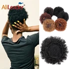 Alileader афро-синтетический кудрявый пучок волос, черный, коричневый пушистый шиньон, искусственный пушистый хвост, шиньон для наращивания