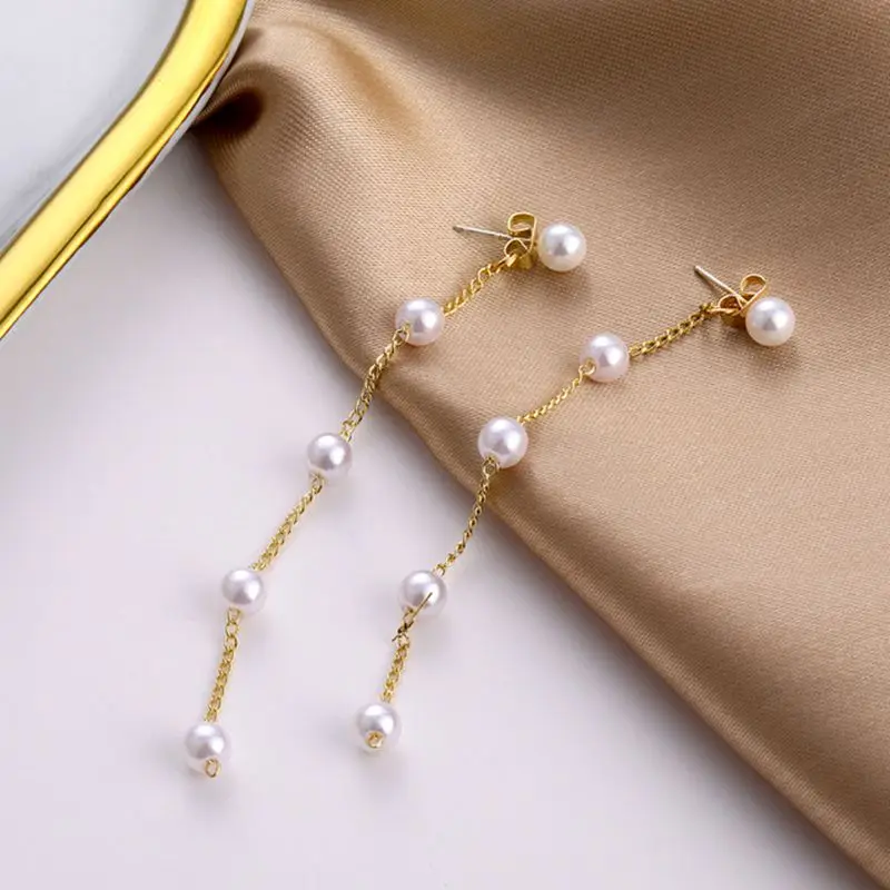 

EN Fashion korea Sweet Simple Small Alloy Bow on Earrings 2021 New Ear Lady Earring Mini Imitation Pearl Earrings No Piercing