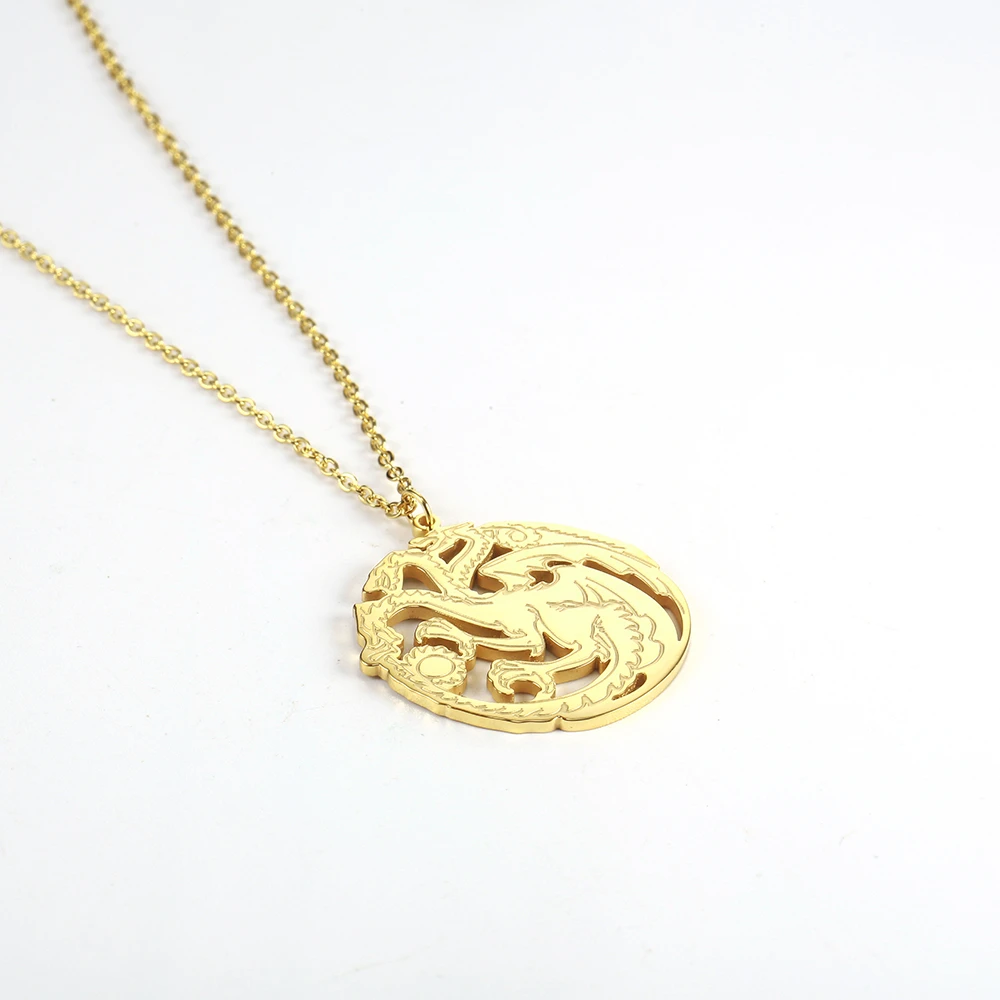 RIR Minimalist Golden Dragon Charm Necklace Exquisite Mythology Zodiac Lady Jewelry Stainless Steel | Украшения и аксессуары