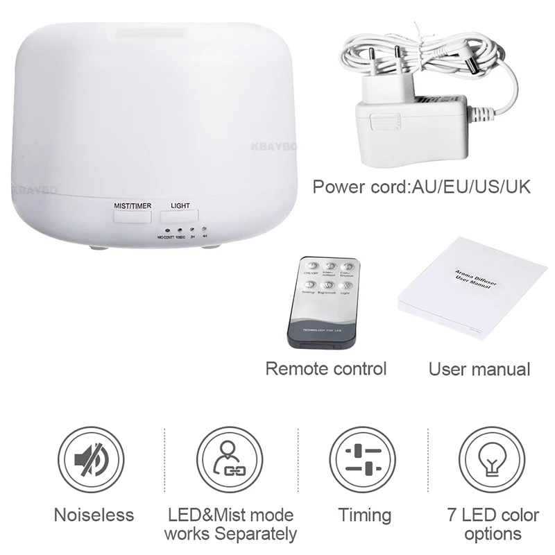 300 мл Ароматический диффузор с эфирными маслами ультразвуковой увлажнитель