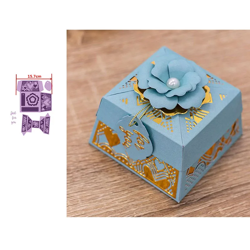 4 Gift Box Cut Dies DIY Scrapbooking Dies New Metal Steel Cutting Dies Stencils Book Photo Album Card Crafts Embossing - Цвет: 4