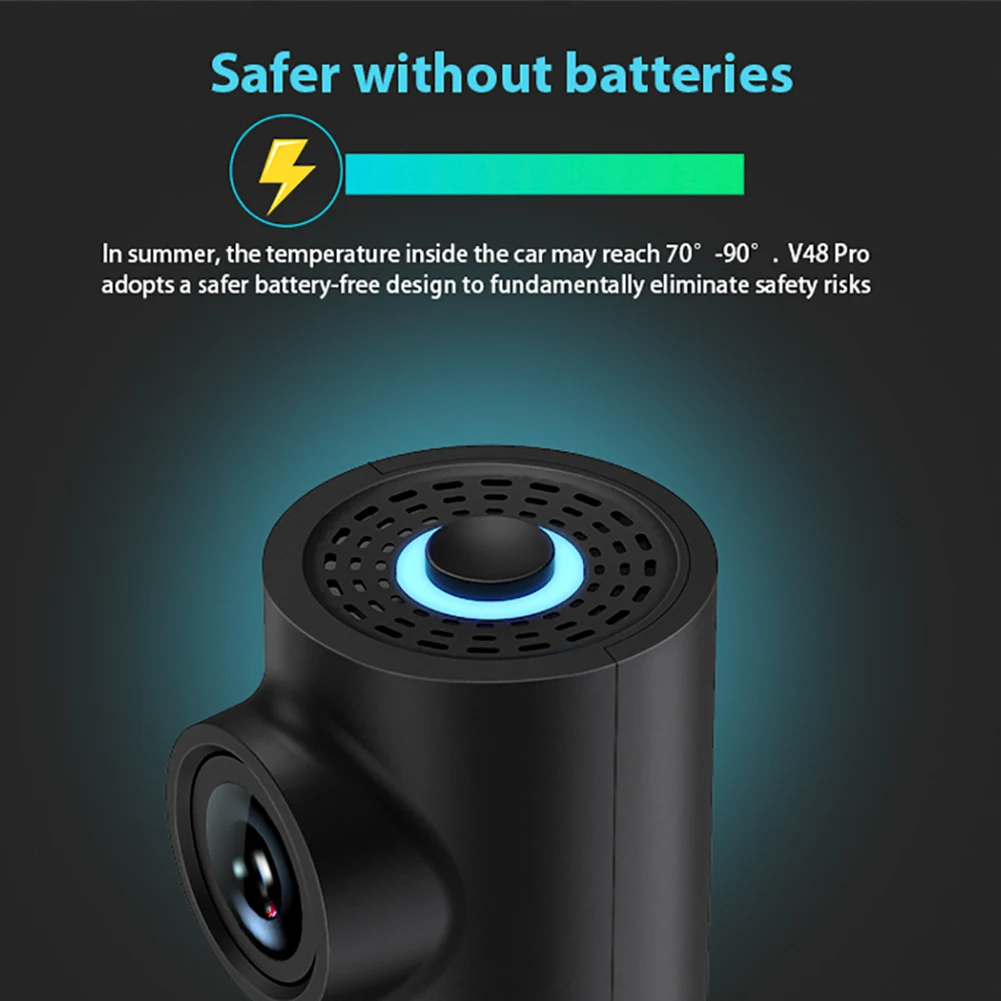 저렴한 와이파이 연결 대시 캠 V48 V48 프로 풀 HD 1080P 미니 자동차 카메라 DVR 무선 야간 버전 운전 레코더 자동차 카메라 Dashcam