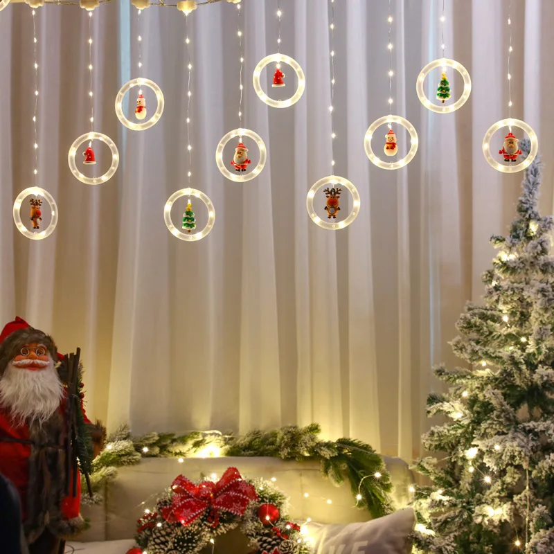 

Christmas decoration cute snowman christmas tree santa claus chandelier led holiday party decoration lights