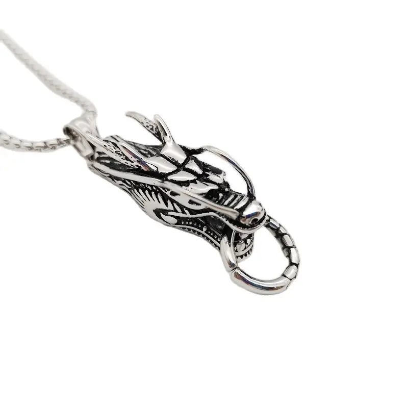

VIntage Dragon head necklace 316L stainless steel pendant necklace HIP HOP ROCK Dragon necklace for men fashion jewelry