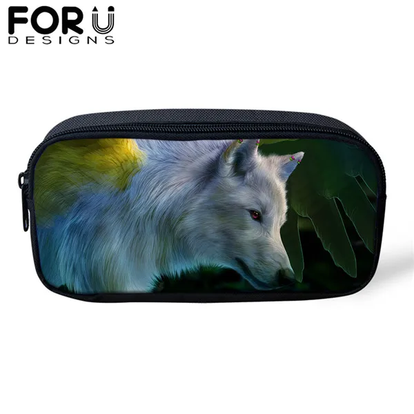 FORUDESIGNS/Сумка для карандашей пакет с рисунком волка из мультфильма для мальчика, Студенческая коробка для макияжа, дорожные кошельки, сумка для хранения канцелярских принадлежностей, защитный чехол - Цвет: CDWX3767K
