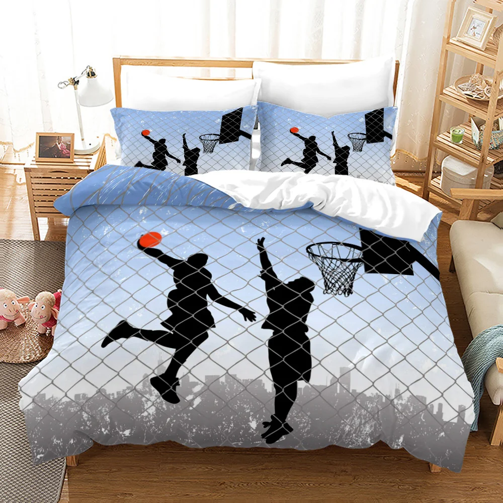 

Nordic Bedding Set Basketball Style Comforter Set for Bedroom Soft Comefortable Bed Set Duvet Cover and Pillowcase Queen 3pcs