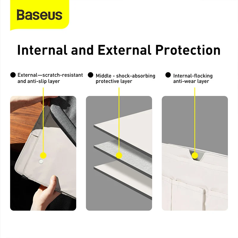 baseus laptop sleeve 1316inch waterproof travel storage bag for mobile phone notebook large capaticy flip cover design sleeve free global shipping