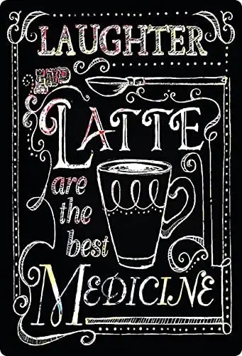 Контекст &quotСмех и латте лучший лекарственный кофе бар магазин жестяной знак
