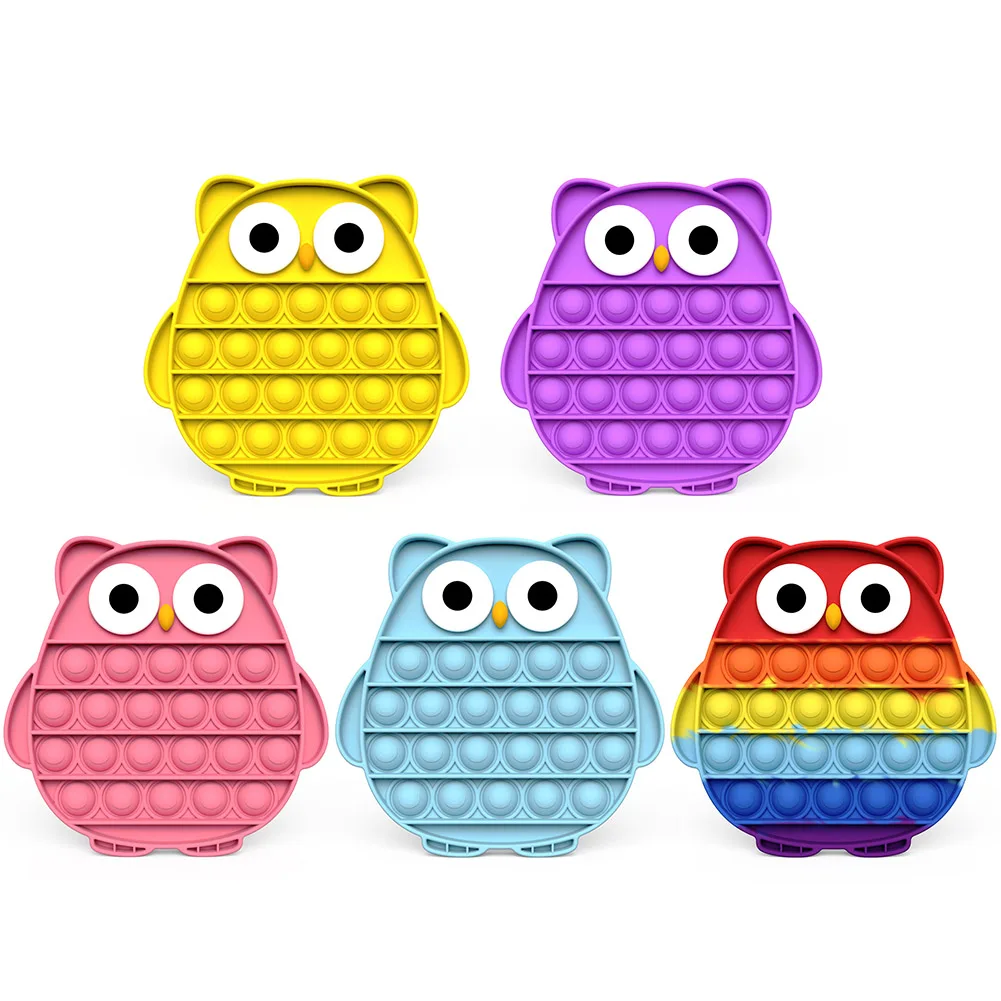 

Owl Shape Autism Push Bubble Fidget Toys Rainbow Desktop Puzzle Antistress Toys for Childen Simple Dimple Sensory Toys Dropship