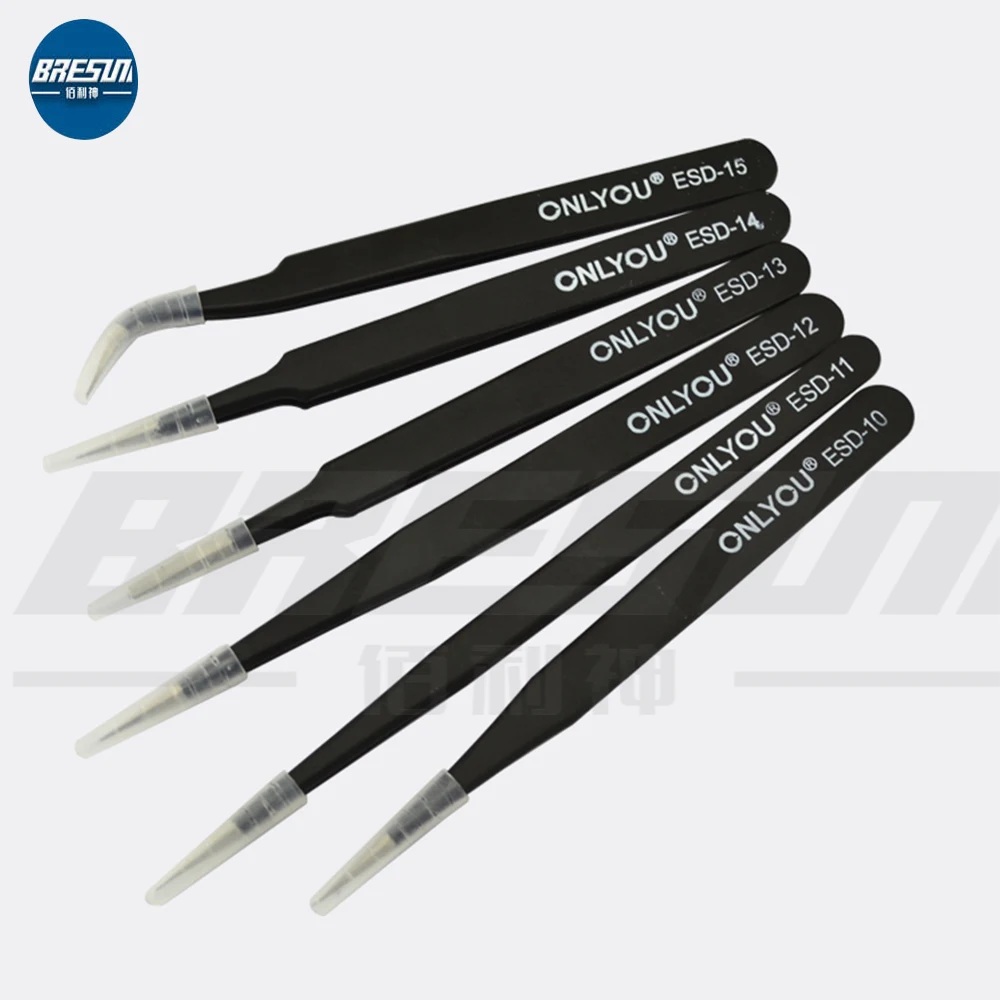 

ONLYOU High Hardness Ultra-Precision Tweezers Stainless Steel Anti-Static Tweezers