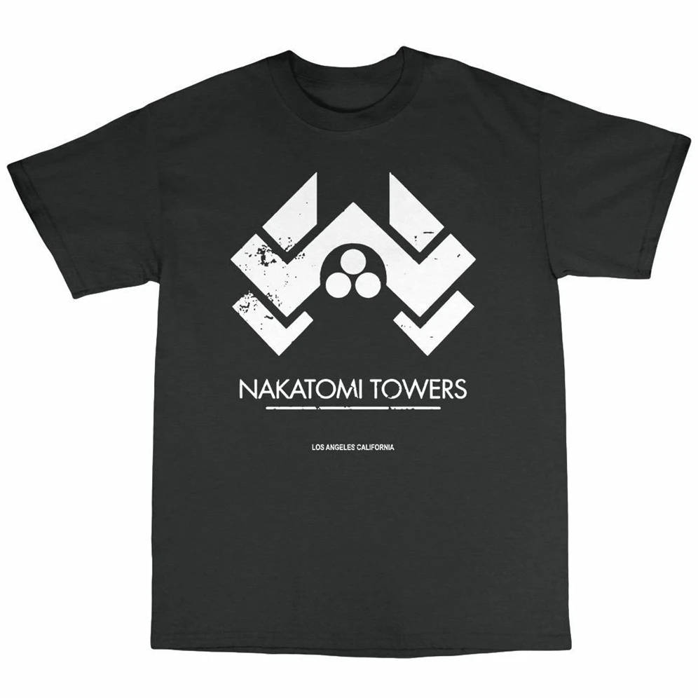 Футболка Nakatomi Towers из 100% хлопка с жестким вдохновлением Брюс Уиллис Плаза Harajuku