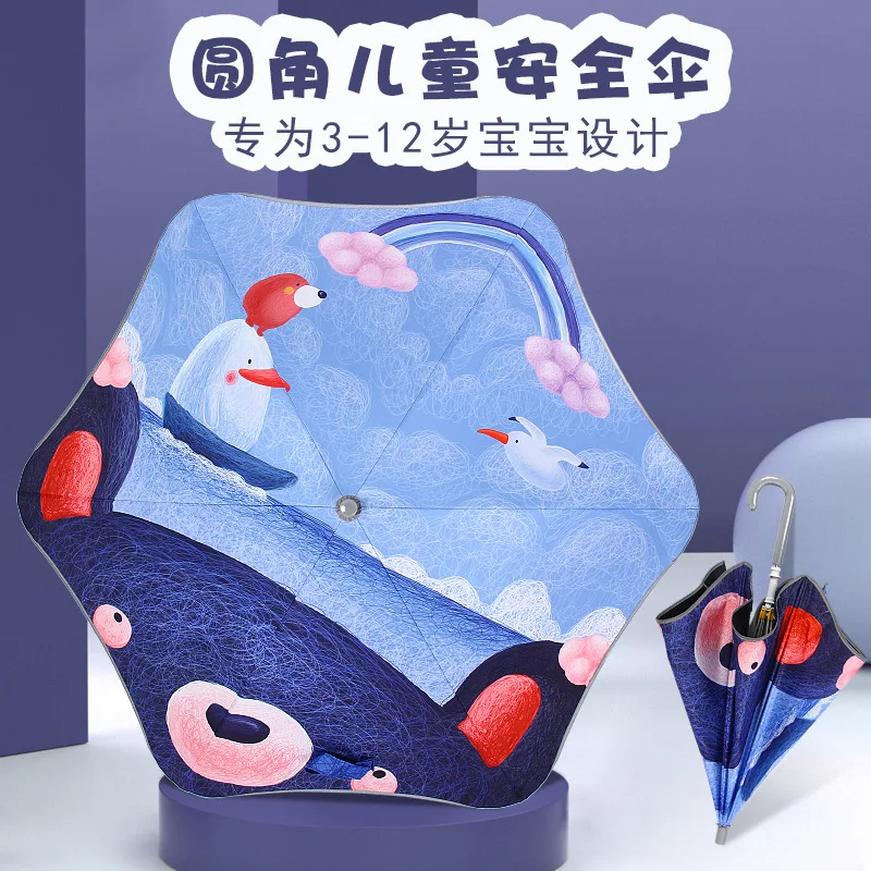 

Rounded cartoon children's umbrella crank children's umbrella handmade vinyl umbrella