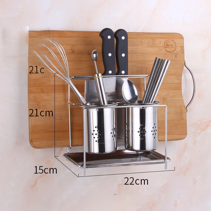 Hanging knife rack Подвесные клетки для палочек из нержавеющей стали, усиленный держатель ложек, вилки, стойки для кухни, разделочная доска, полки, органайзер для столовых приборов - Цвет: Hanging knife rack