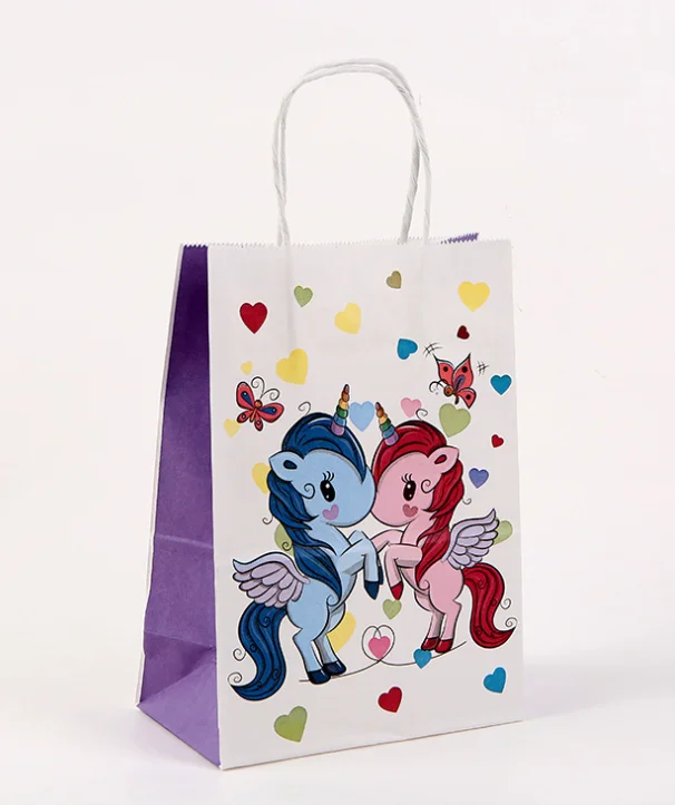24 шт. Единорог тематические праздничные бумажные сумки конфеты Сумки Дети