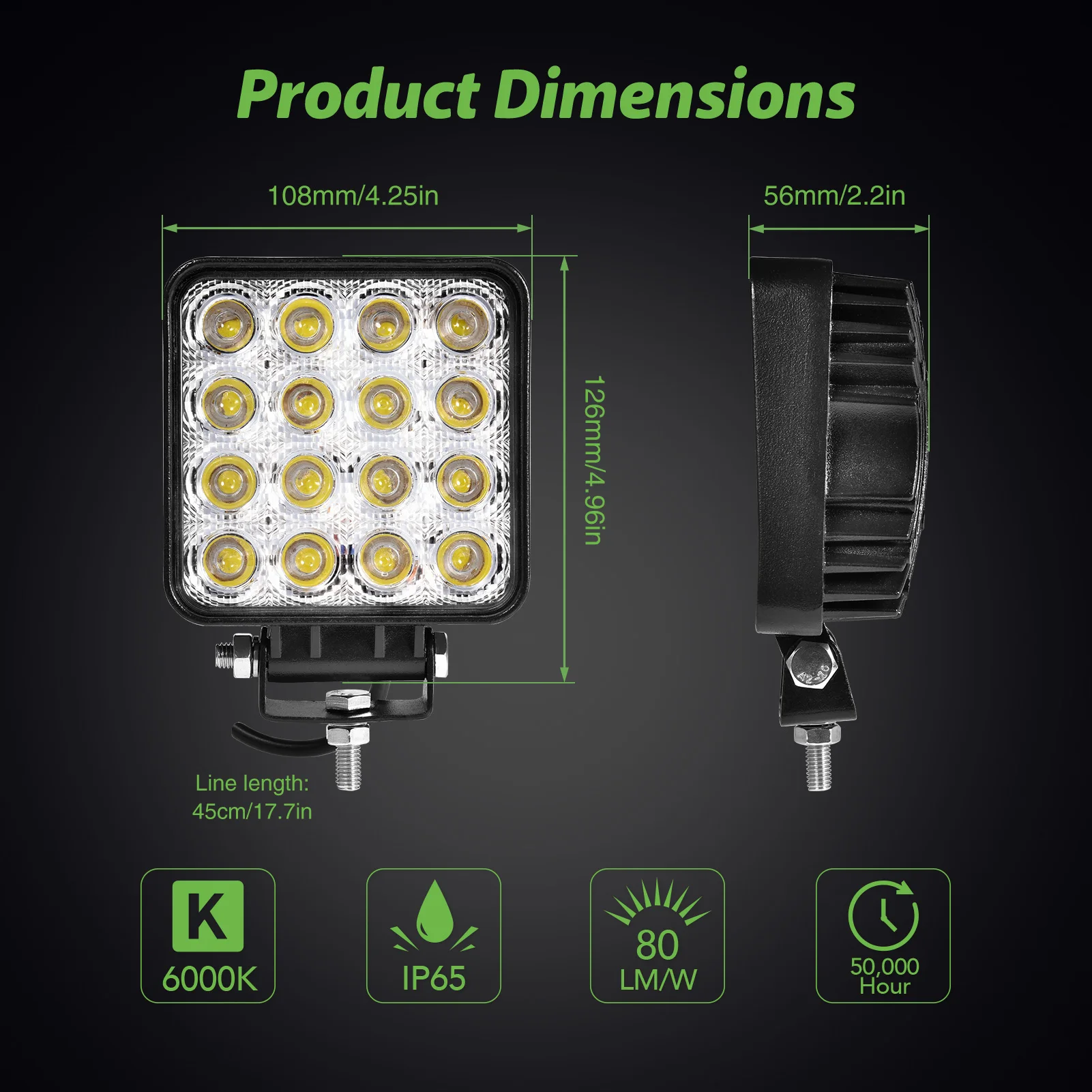 1 шт. 48 Вт квадратный светодиодный Spo Llight работы точечные светильники H-7 H-4