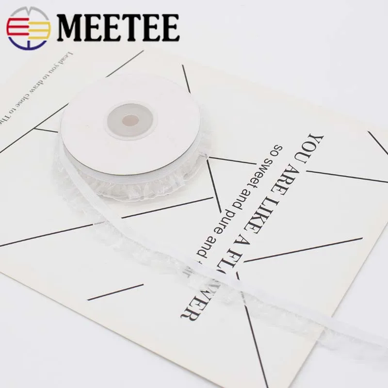 

23yards Meetee 1.5-3cm Eco-friendly Elastic Band Single Lace Fold DIY Handmade Baby Hair Ring Shoes Socks Decoration Accessories