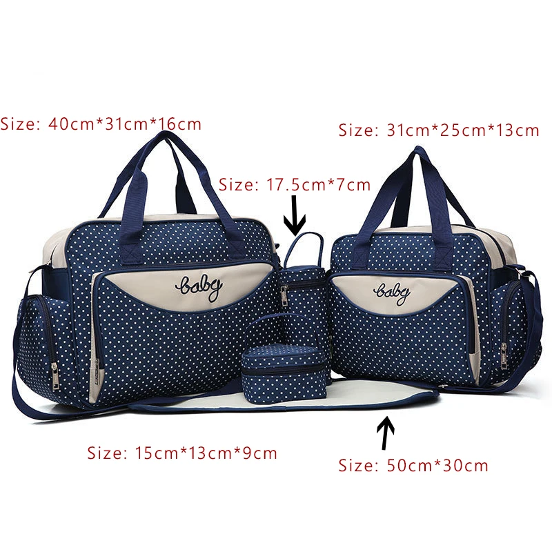 Dark Blue set 1 Многофункциональная сумка для детских пеленок, памперсов сумка Детская сумка для кормления коляска модная сумка на молнии для беременных сумка на одно плечо для мамы - Цвет: Dark Blue set 1