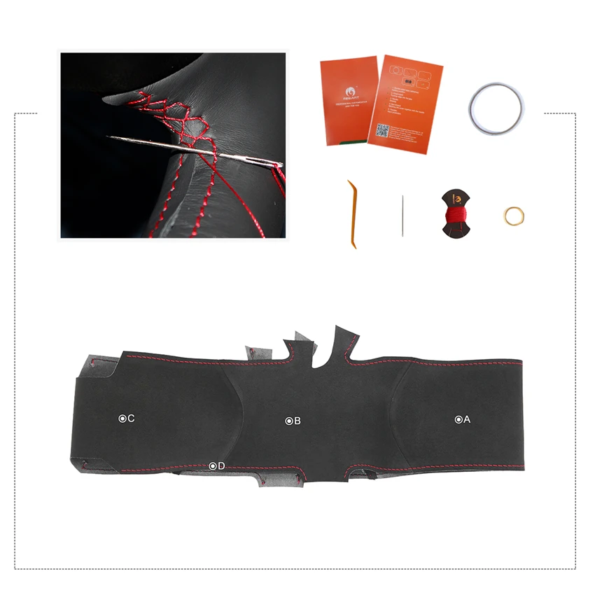 

MEWANT Black Suede Car Steering Wheel Covers Braids for Mercedes Benz AMG GT C190 R190 A45 W176 C63 S W205 C117 C218 2014-2020