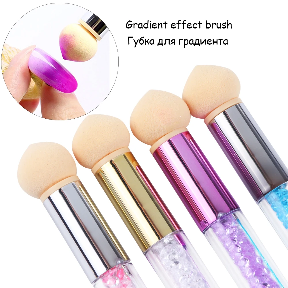 Двусторонний силиконовый штамп для ногтей стемпинга ручка губка градиента