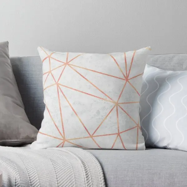 

Marble Geometric Rose Gold Design Soft Decorative Throw Pillow Cover for Home Pillows NOT Included