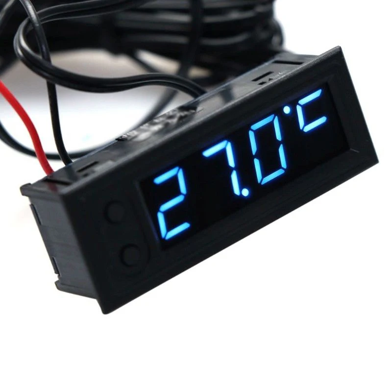 

12v Car Voltage Monitor Battery Alarm Temperature Thermometer Clock Adjustable