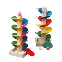colorful tree marble ball run track building blocks kids wood game toys children learning educational diy wooden toys gifts