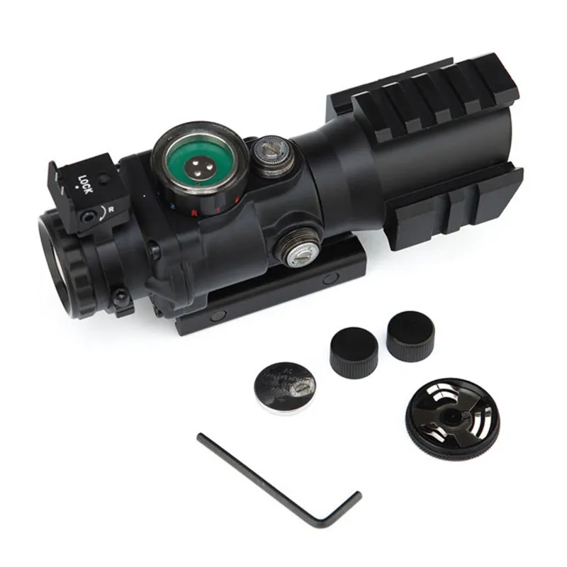 

4x32 Tactical Rifle Scope Red & Green &Blue Illuminated Reticle Scope with Fiber