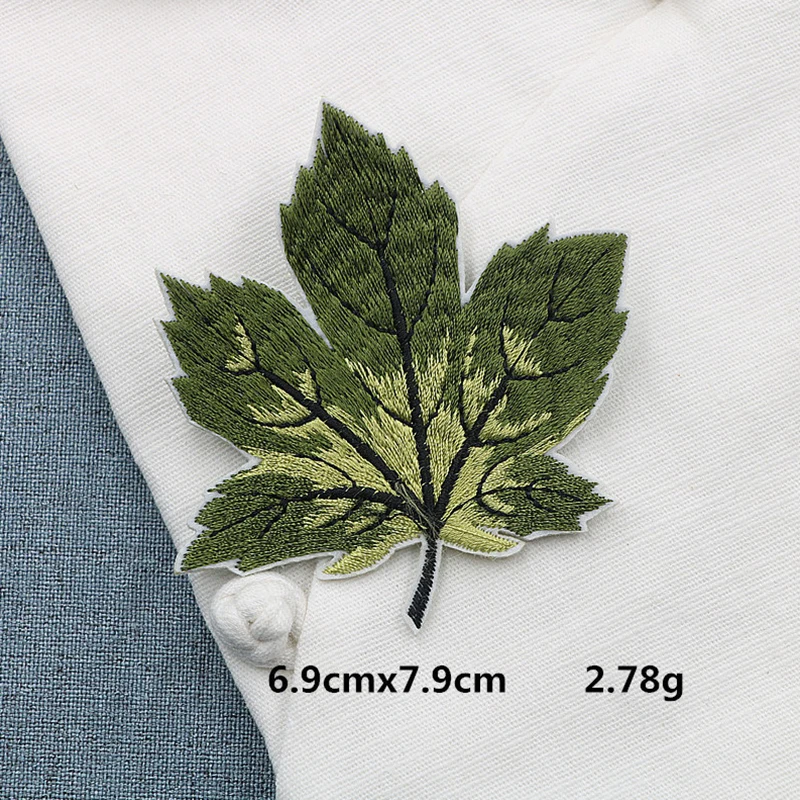 

1Pcs Leaf (Size:6.9x7.9cm) DIY Cloth Badges Mend Decorate Patches Jeans Bag Clothes Apparel Sewing Decoration Applique