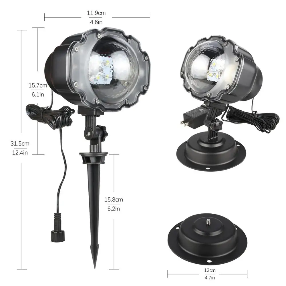 Мини светодиодный движущийся прожектор с эффектом снегопада открытый сад