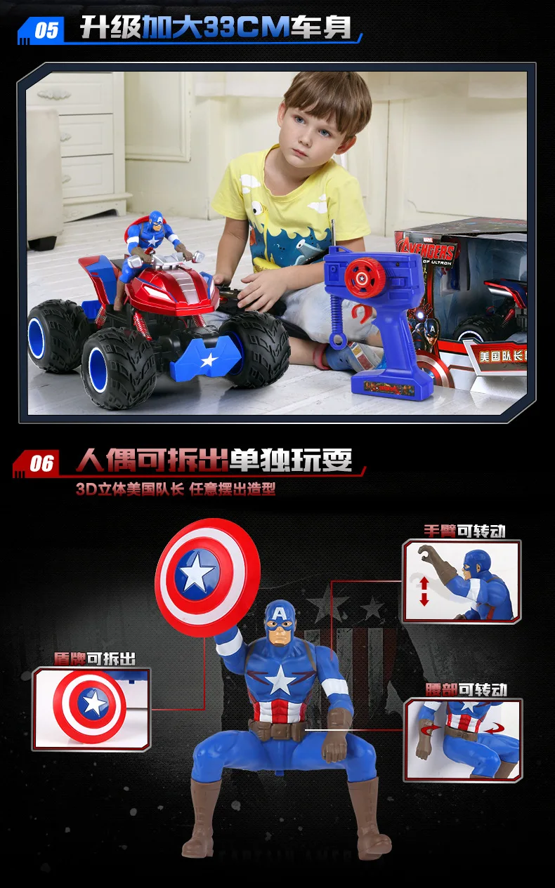 2019 MARVEL Капитан Америка высокоскоростной Радиоуправляемый автомобиль с