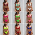 Бикини 2021 сплошной Плавание костюм Для женщин Плавание одежда комплект бикини пуш-ап сексуальный бразильский Летний Пляжный Купальник Плавание одежда