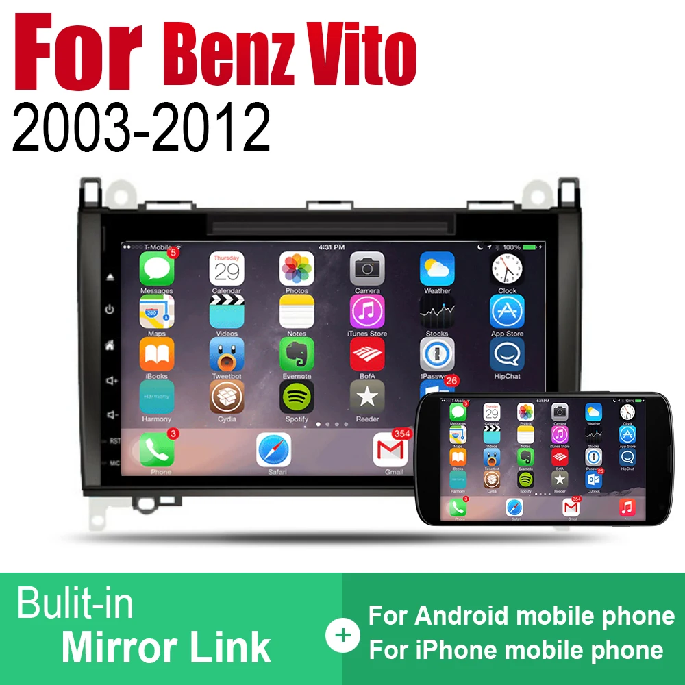Для Mercedes Benz Vito 2003 ~ 2012 NTG Android автомобильный DVD GPS навигатор плеер навигация