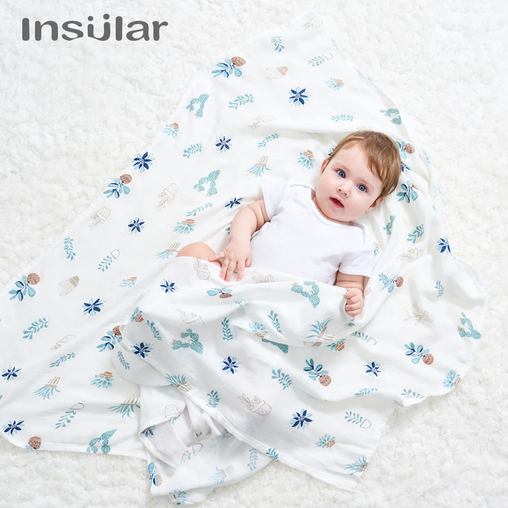 Insular Cartoon Baby Blanket Swaddle Newborn Soft Bubble Flannel Stroller Receiving Blankets Solid Bedding Set Cotton Quilt | Мать и