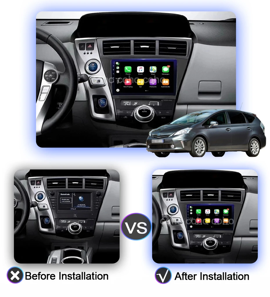 coho for toyota prius v plus alpha 2012 2015 car multimedia player radio coche android 10 octa core 6128g free global shipping