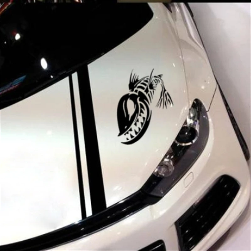 Рыбья кость мотоцикл декоры автомобилей стикеры и надписи Акула Скелет Авто