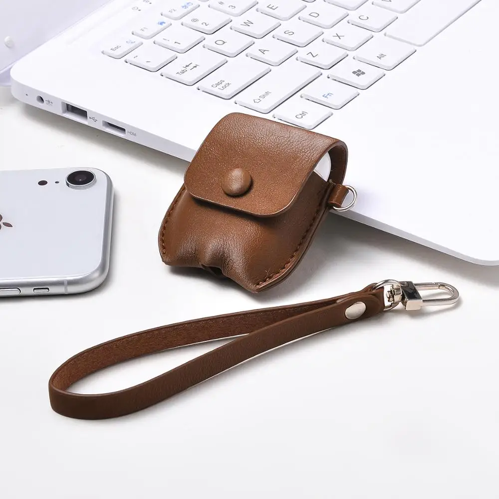 Защитный кожаный чехол airpods для Apple наушников с Bluetooth Airpods 1/ 2 зарядная коробка |