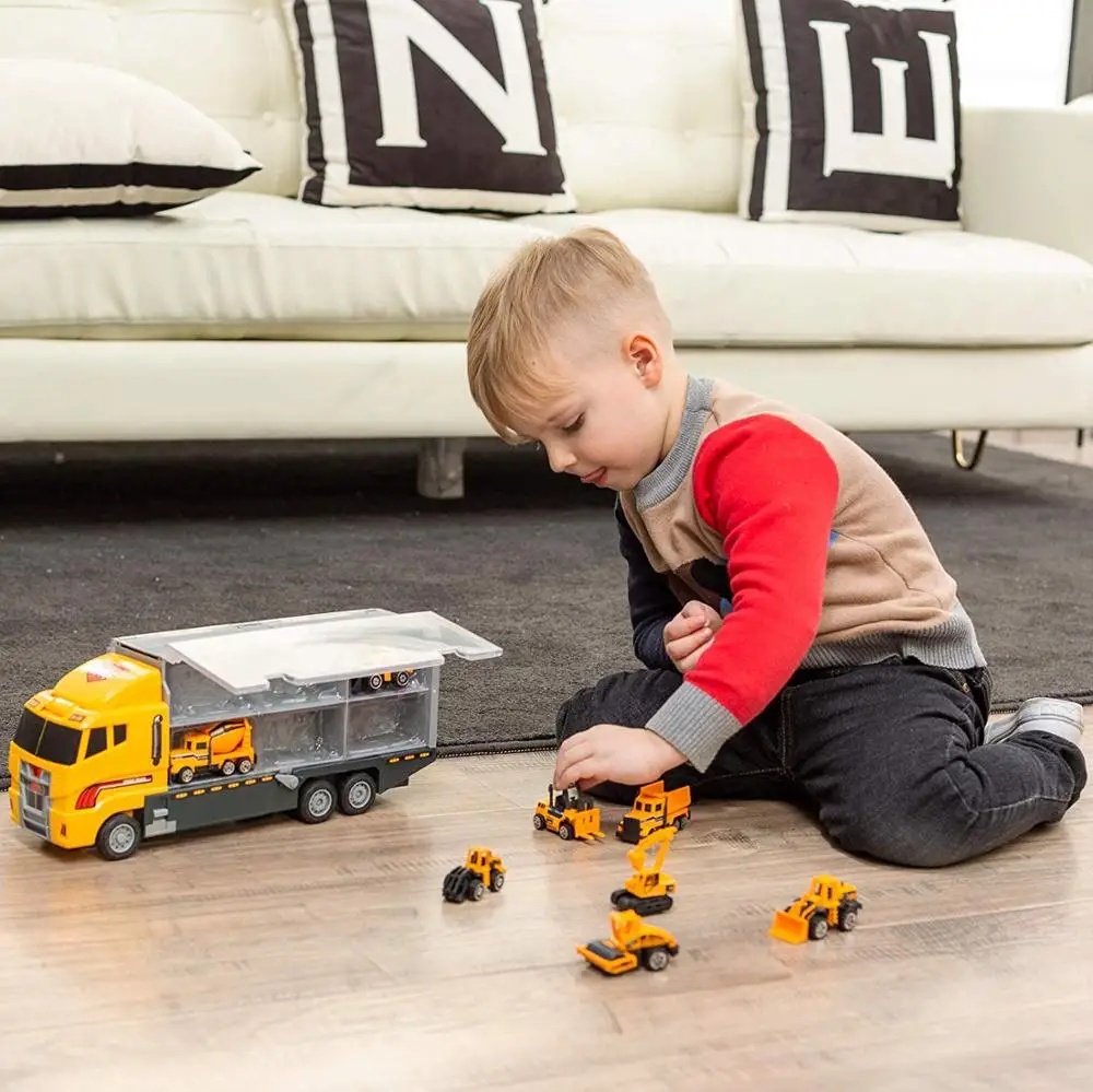4 Types Big Truck 6PCS/Set Mini Diecast Car Construction Vehicles Toy Alloy Engineering Classic for Gift Children Boys | Игрушки и хобби