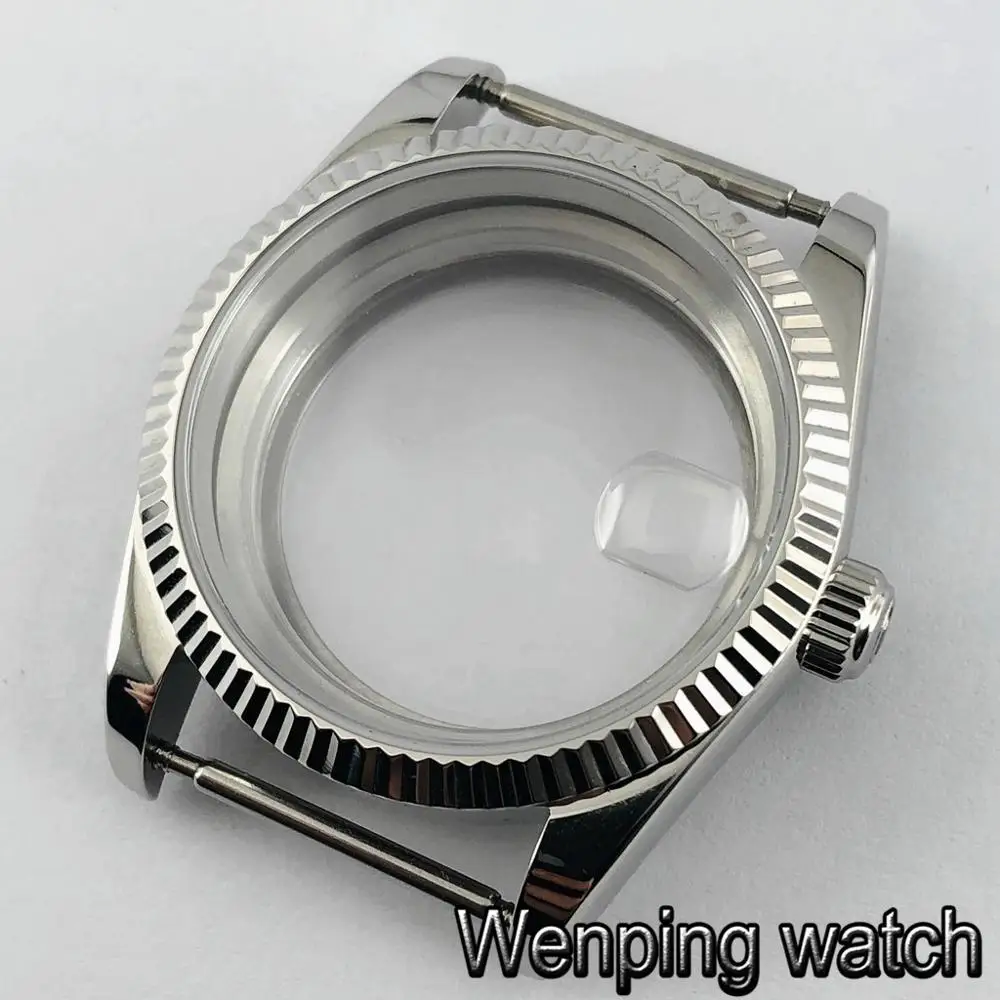 

Parnis 36mm silver case sapphire glass watch case fit ETA 2836,Miyota 8205 8215 821A 82 series，Mingzhu DG2813 3804 movement