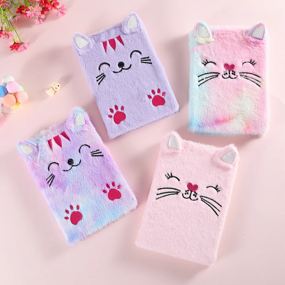 

Kawaii блокнот с котом, блокнот A5, дневник, плюшевый блокнот, ежедневник, планировщик, Канцелярский Органайзер, милая школьная офисная записная книжка