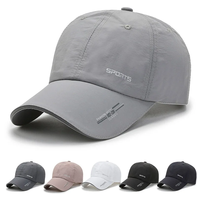Sunshade Hat Fashion Sports Breathable Peaked Cap Outdoor Travel Baseball Cap Reflective Strip Quick-Drying Cap Classic Dad Hat