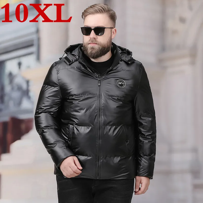 Зеленая теплая зимняя куртка 10XL Мужская брендовая одежда мужское хлопковое
