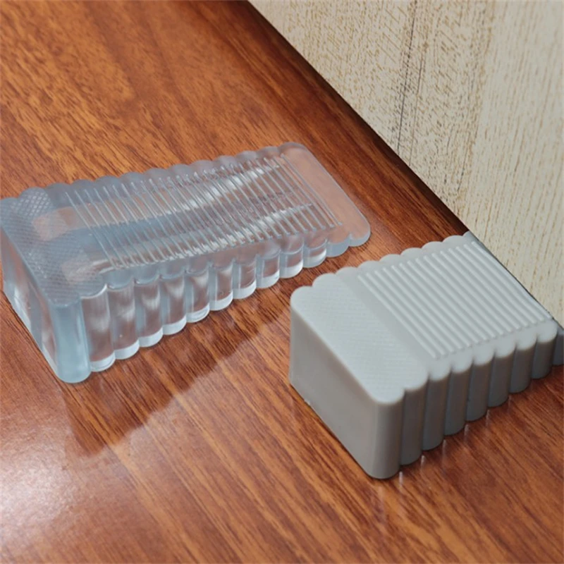 Soft Plastic Door Stoppers For Floor Rubber Door Stop Wedge Thick Durable Wear-resistant Anti-Collision Door Clip Block