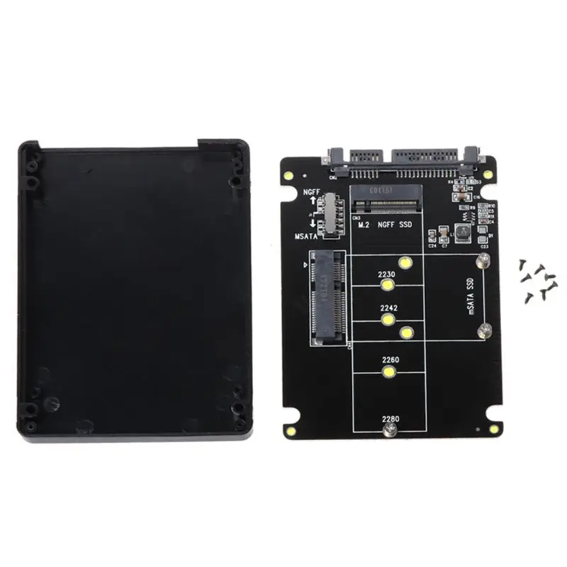 2In1 MSATA/M.2 to SATA3 Adapter Card Enclosure Box for 2.5" SSD PC Computer