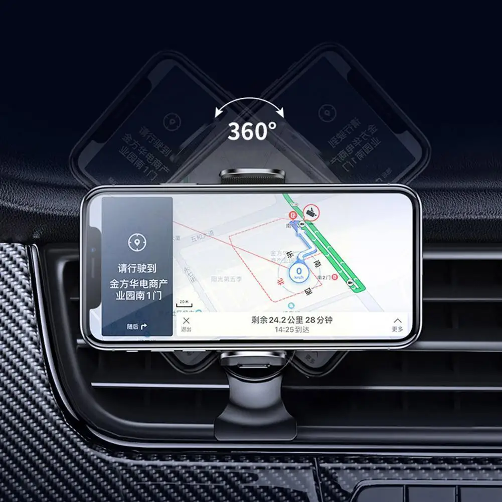 

Car Mobile Phone Holder Mini Smart Electric Lock Ventilation Phone Automatic Holder Mobile Induction Holder Clip Bracket F3W3